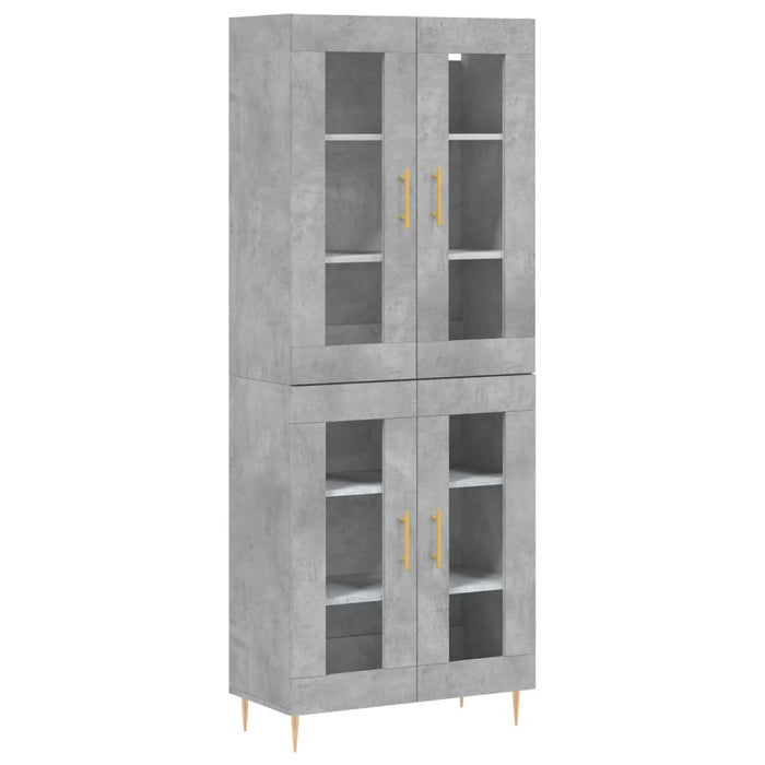 Dulap înalt, gri beton, 69,5x34x180, lemn compozit WALTI