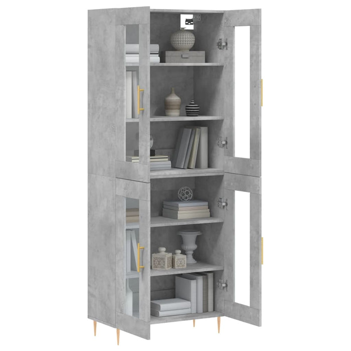 Dulap înalt, gri beton, 69,5x34x180, lemn compozit WALTI