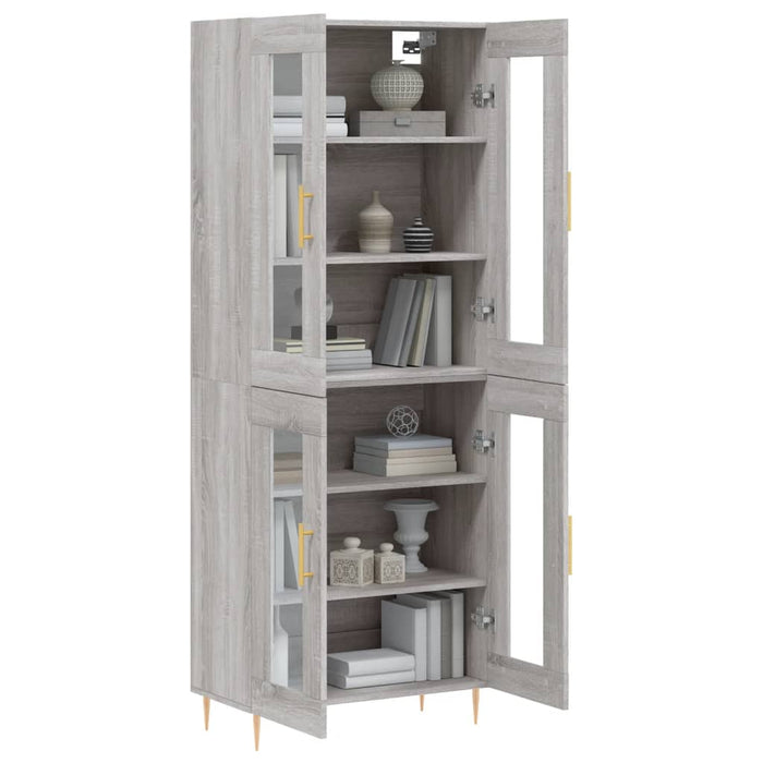 Dulap înalt, gri sonoma, 69,5x34x180 cm, lemn compozit WALTI