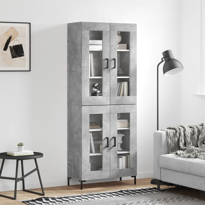 Dulap înalt, gri beton, 69,5x34x180, lemn compozit WALTI