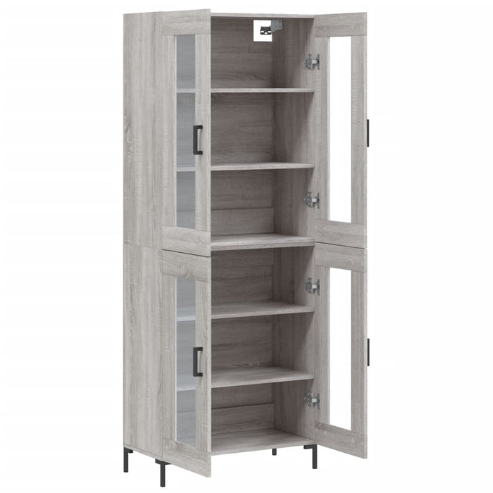 Dulap înalt, gri sonoma, 69,5x34x180 cm, lemn compozit WALTI