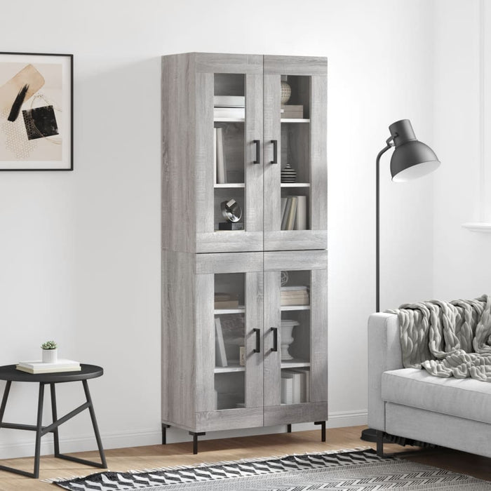 Dulap înalt, gri sonoma, 69,5x34x180 cm, lemn compozit WALTI