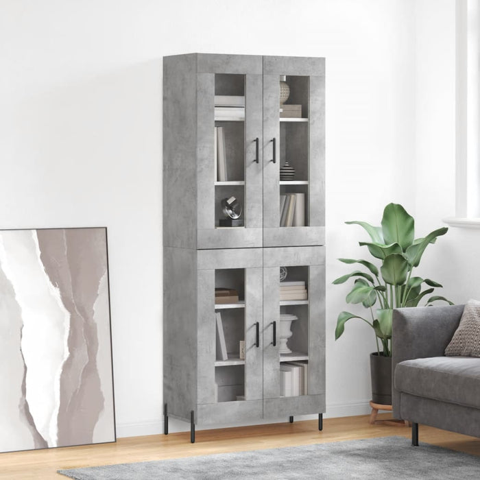 Dulap înalt, gri beton, 69,5x34x180, lemn compozit - WALTI WALTI