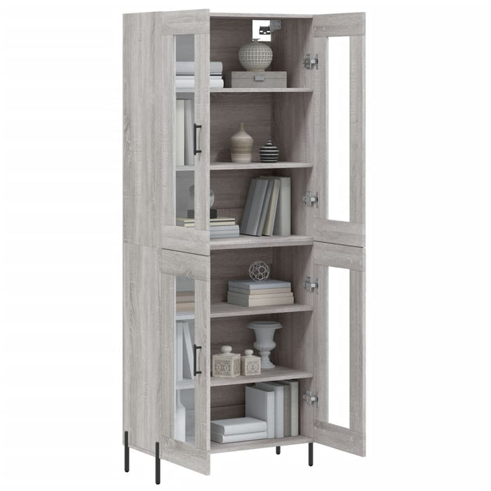 Dulap înalt, gri sonoma, 69,5x34x180 cm, lemn compozit WALTI