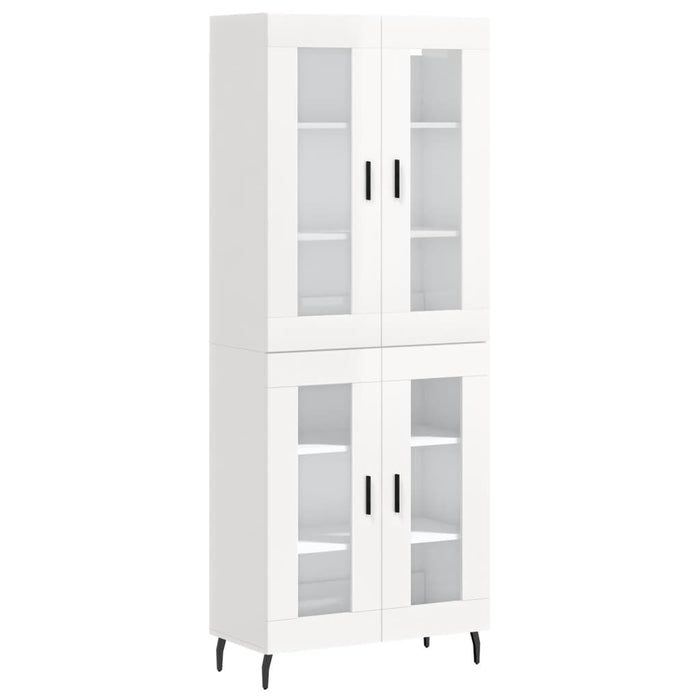 Dulap înalt, alb extralucios, 69,5x34x180 cm, lemn compozit WALTI