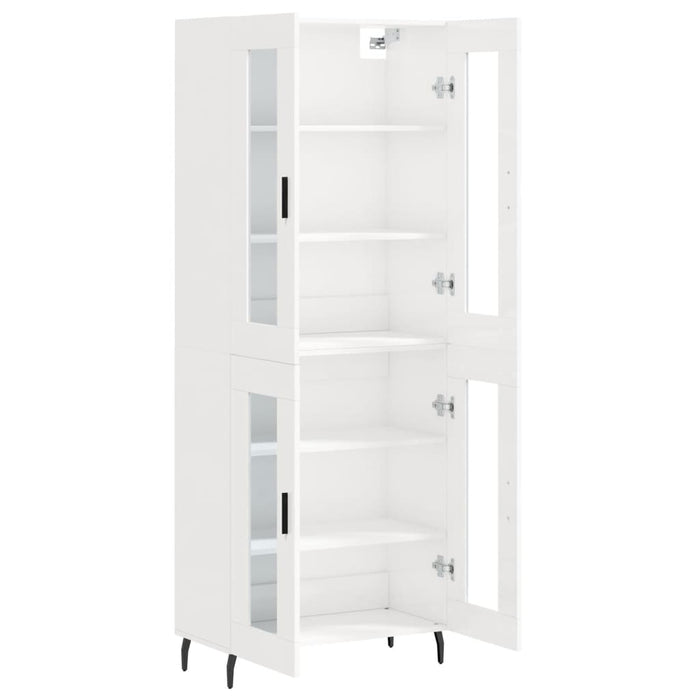 Dulap înalt, alb extralucios, 69,5x34x180 cm, lemn compozit WALTI