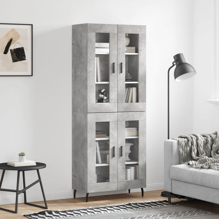 Dulap înalt, gri beton, 69,5x34x180, lemn compozit WALTI