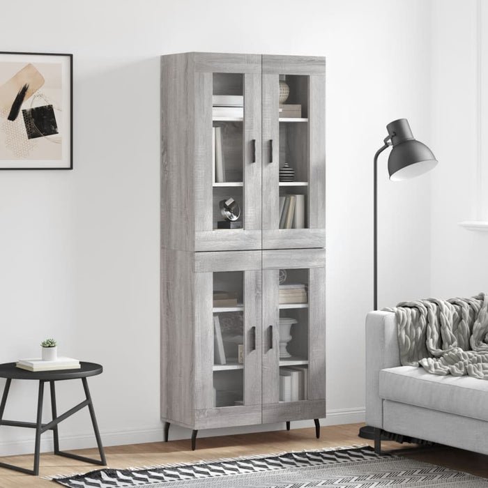 Dulap înalt, gri sonoma, 69,5x34x180 cm, lemn compozit WALTI