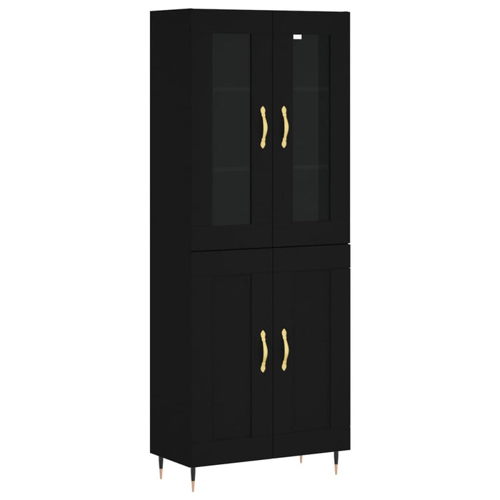 Dulap înalt, negru, 69,5x34x180 cm, lemn compozit WALTI