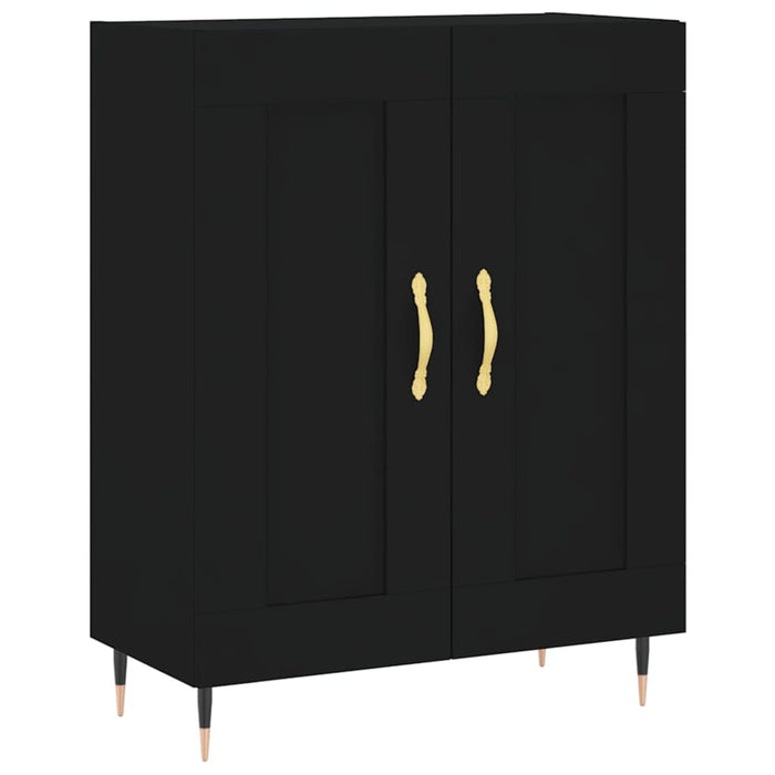 Dulap înalt, negru, 69,5x34x180 cm, lemn compozit WALTI