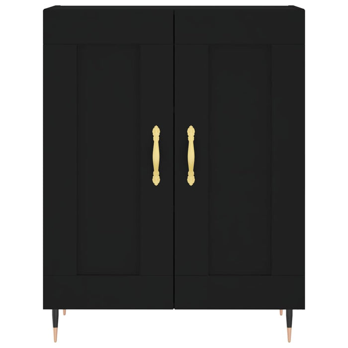 Dulap înalt, negru, 69,5x34x180 cm, lemn compozit WALTI