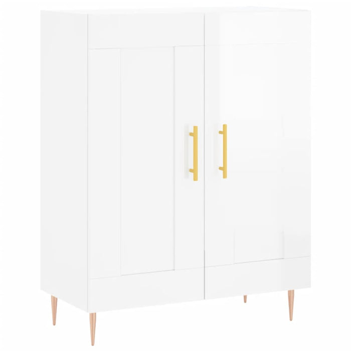 Dulap înalt, alb extralucios, 69,5x34x180 cm, lemn compozit WALTI