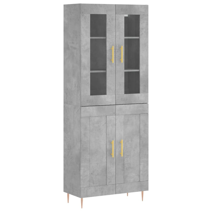 Dulap înalt, gri beton, 69,5x34x180, lemn compozit WALTI