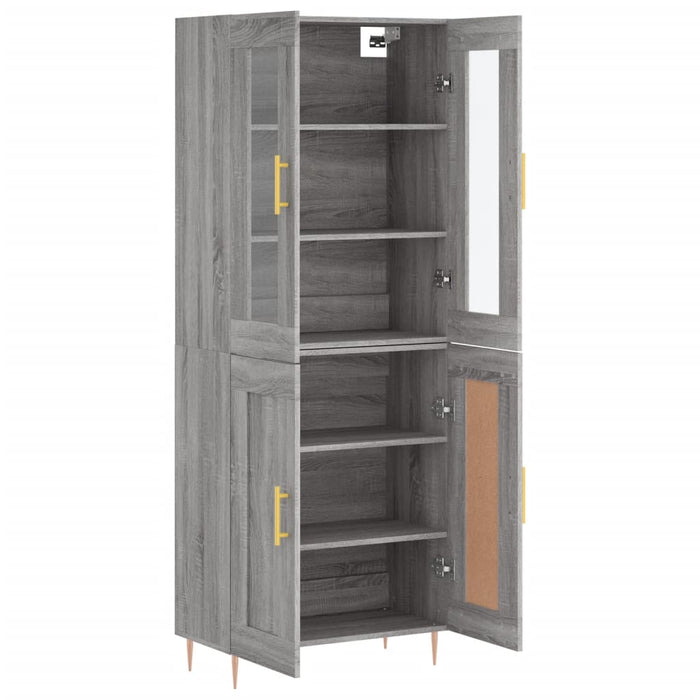 Dulap înalt, gri sonoma, 69,5x34x180 cm, lemn compozit - WALTI WALTI