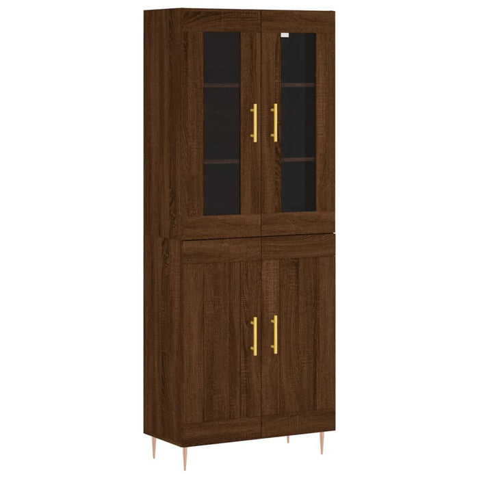 Dulap înalt, stejar maro, 69,5x34x180 cm, lemn compozit WALTI