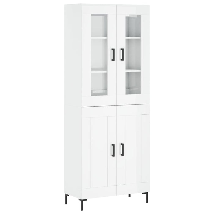Dulap înalt, alb extralucios, 69,5x34x180 cm, lemn compozit WALTI