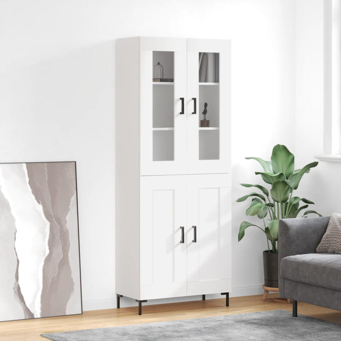 Dulap înalt, alb extralucios, 69,5x34x180 cm, lemn compozit WALTI