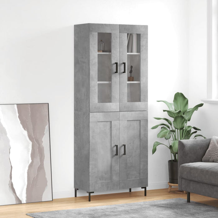 Dulap înalt, gri beton, 69,5x34x180, lemn compozit - WALTI WALTI