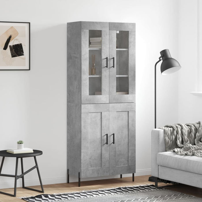 Dulap înalt, gri beton, 69,5x34x180, lemn compozit - WALTI WALTI