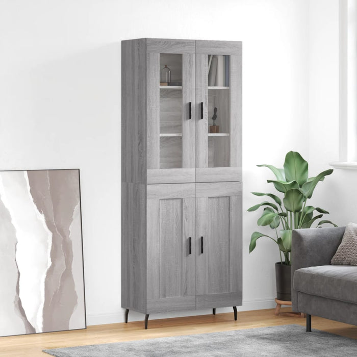 Dulap înalt, gri sonoma, 69,5x34x180 cm, lemn compozit - WALTI WALTI