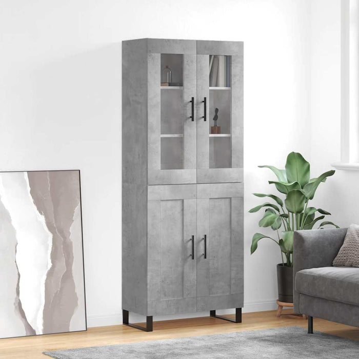 Dulap înalt, gri beton, 69,5x34x180, lemn compozit - WALTI WALTI