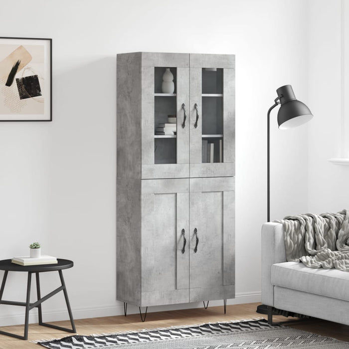 Dulap înalt, gri beton, 69,5x34x180, lemn compozit - WALTI WALTI
