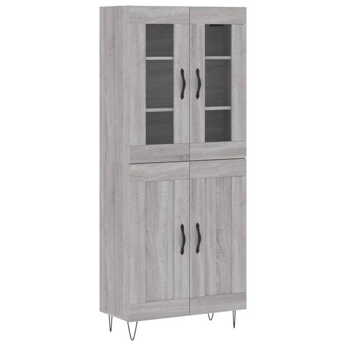 Dulap înalt, gri sonoma, 69,5x34x180 cm, lemn compozit WALTI