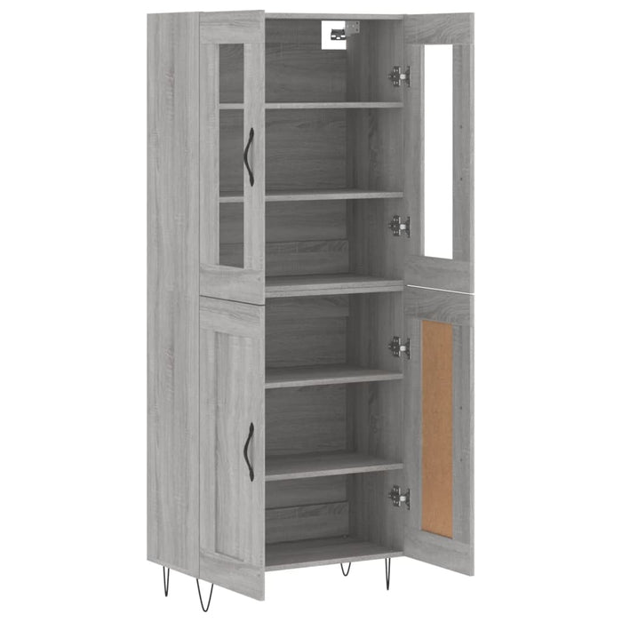 Dulap înalt, gri sonoma, 69,5x34x180 cm, lemn compozit WALTI