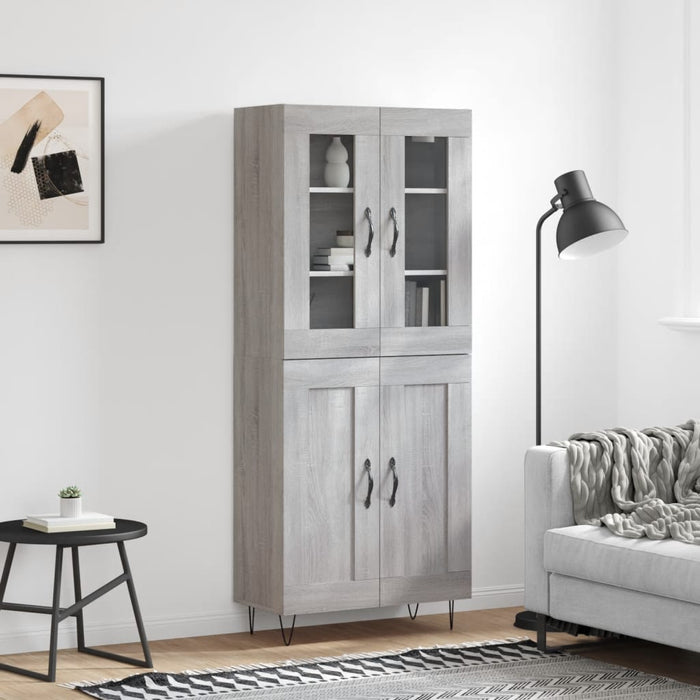 Dulap înalt, gri sonoma, 69,5x34x180 cm, lemn compozit WALTI