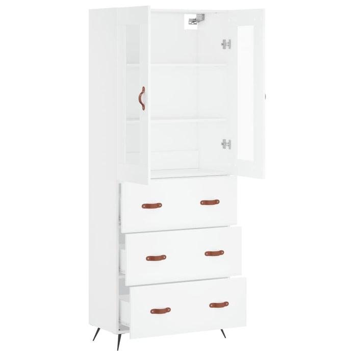 Dulap înalt, alb, 69,5x34x180 cm, lemn compozit WALTI