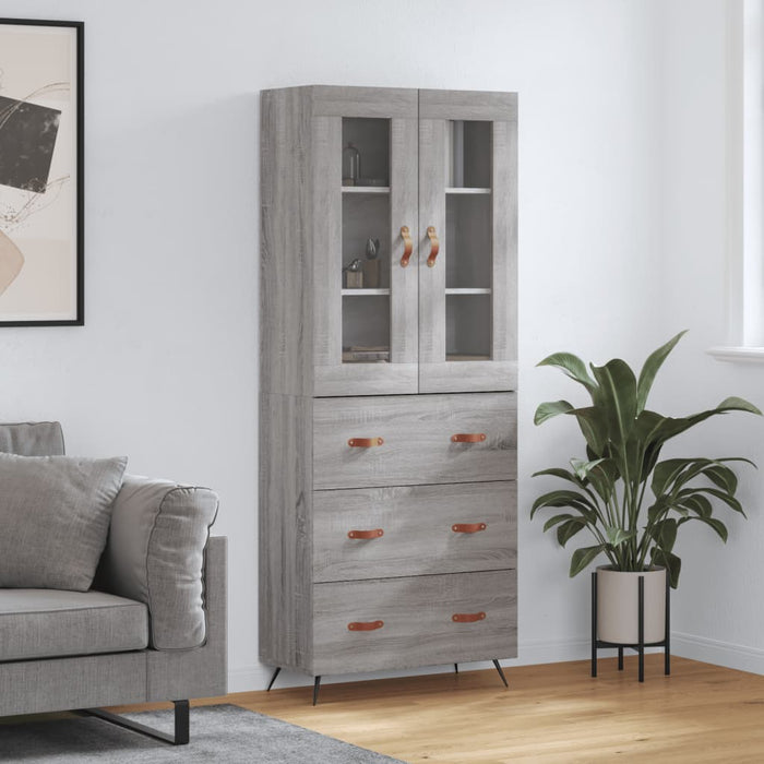 Dulap înalt, gri sonoma, 69,5x34x180 cm, lemn compozit - WALTI WALTI