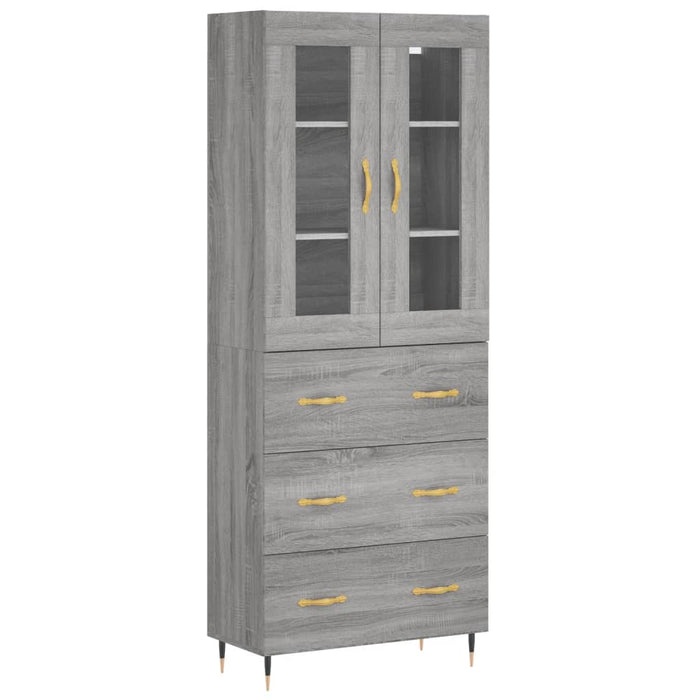 Dulap înalt, gri sonoma, 69,5x34x180 cm, lemn compozit WALTI