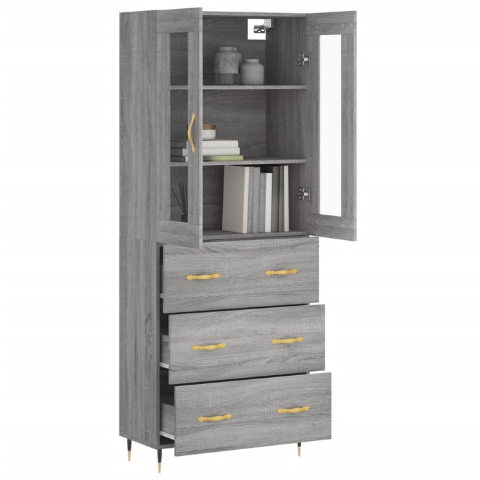 Dulap înalt, gri sonoma, 69,5x34x180 cm, lemn compozit WALTI