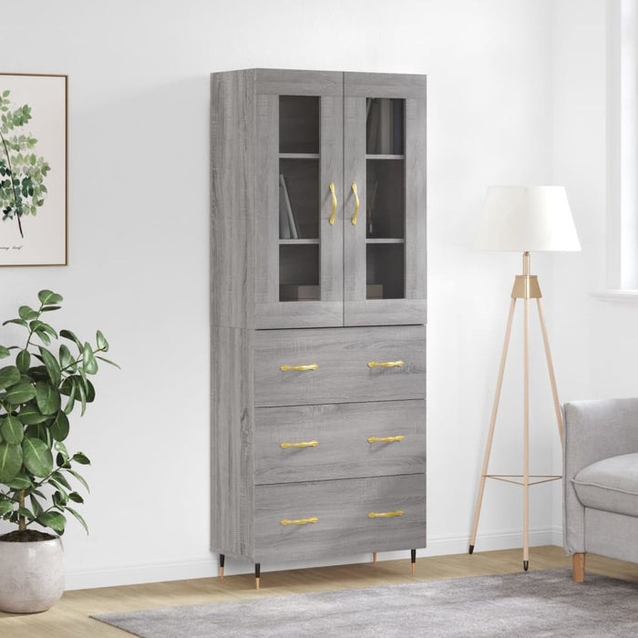 Dulap înalt, gri sonoma, 69,5x34x180 cm, lemn compozit WALTI