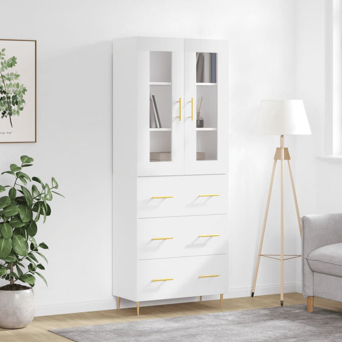 Dulap înalt, alb, 69,5x34x180 cm, lemn compozit WALTI