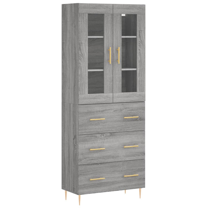 Dulap înalt, gri sonoma, 69,5x34x180 cm, lemn compozit - WALTI WALTI