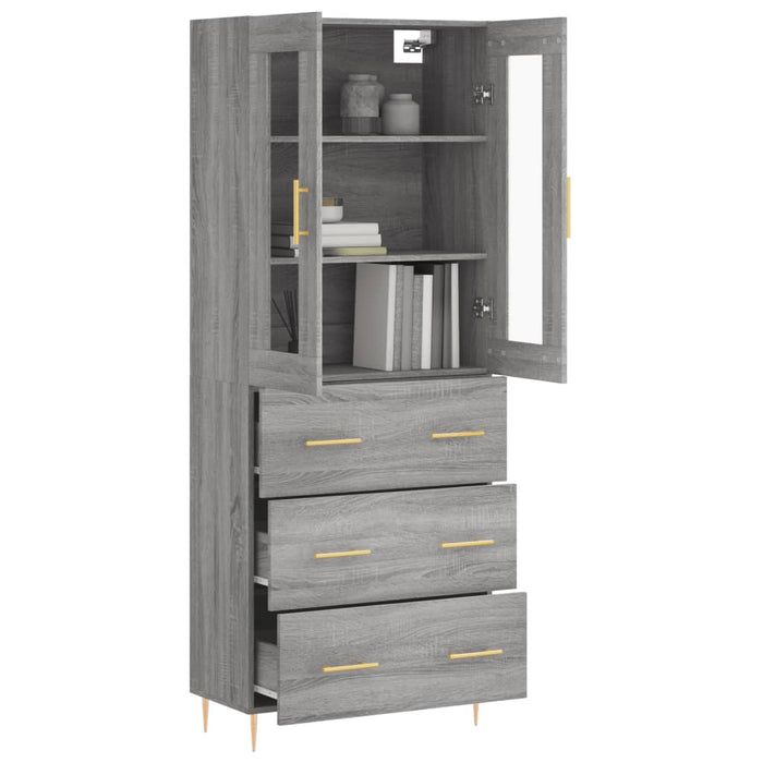 Dulap înalt, gri sonoma, 69,5x34x180 cm, lemn compozit - WALTI WALTI