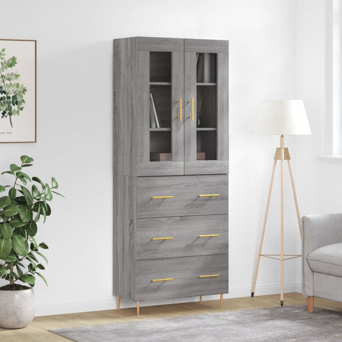 Dulap înalt, gri sonoma, 69,5x34x180 cm, lemn compozit - WALTI WALTI