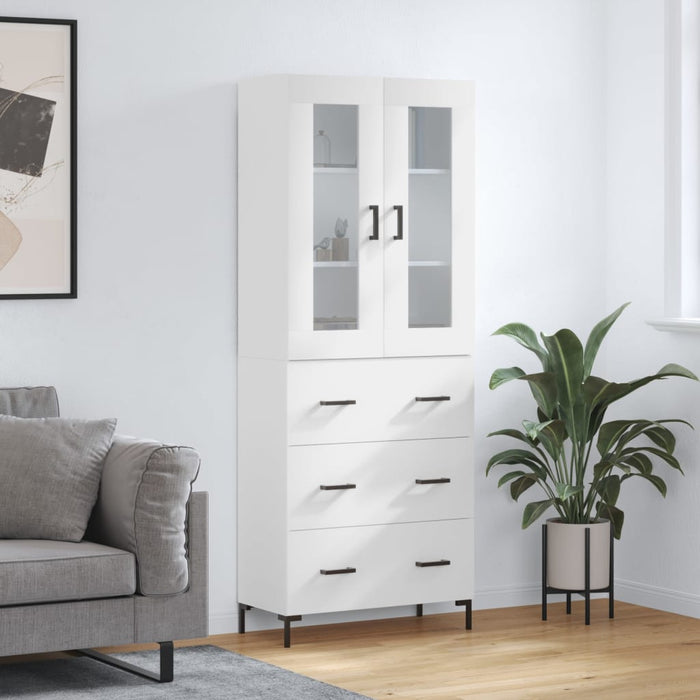Dulap înalt, alb, 69,5x34x180 cm, lemn compozit - WALTI WALTI