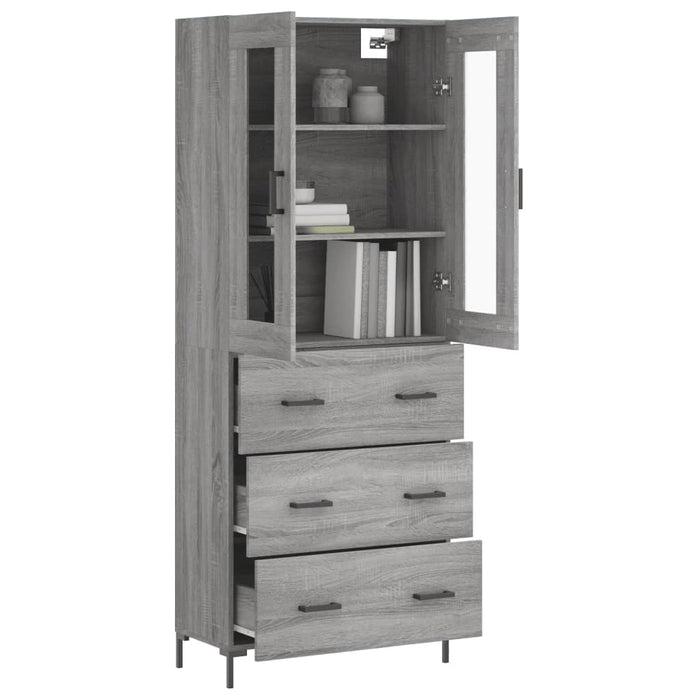 Dulap înalt, gri sonoma, 69,5x34x180 cm, lemn compozit WALTI