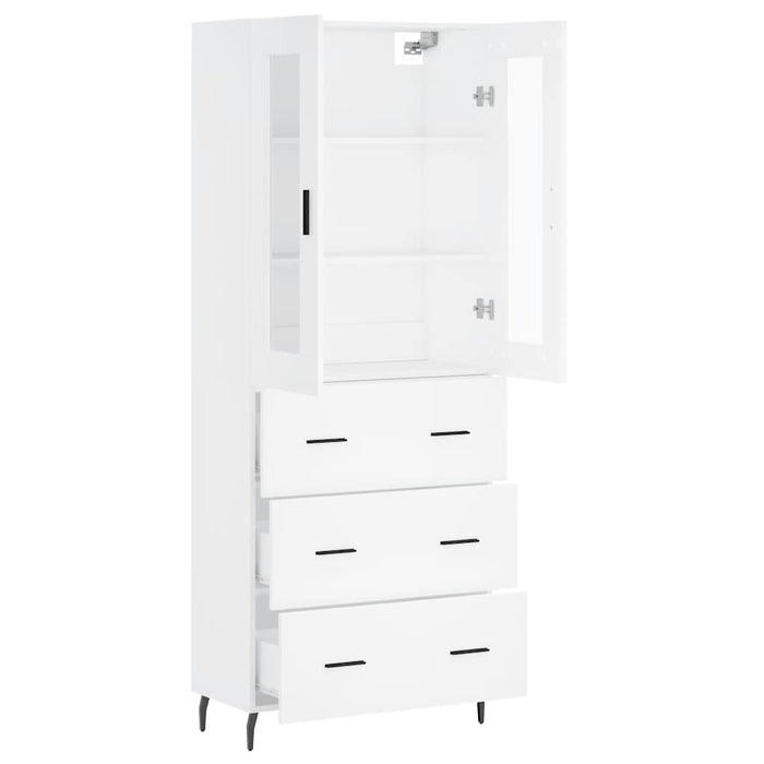 Dulap înalt, alb, 69,5x34x180 cm, lemn compozit WALTI