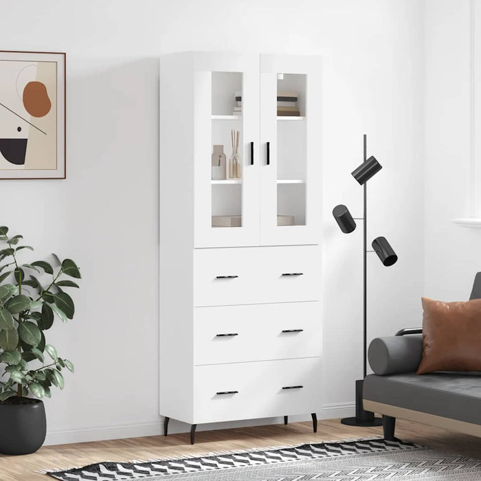 Dulap înalt, alb, 69,5x34x180 cm, lemn compozit WALTI
