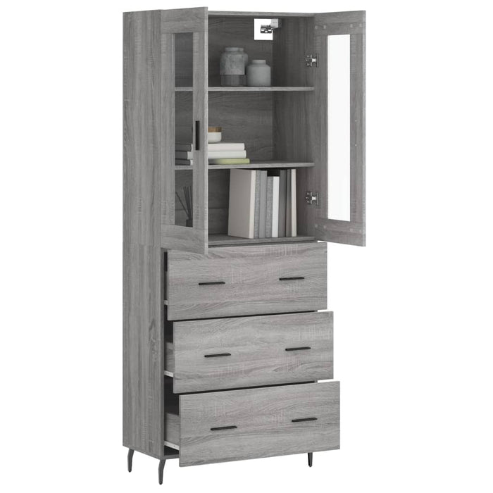 Dulap înalt, gri sonoma, 69,5x34x180 cm, lemn compozit - WALTI WALTI