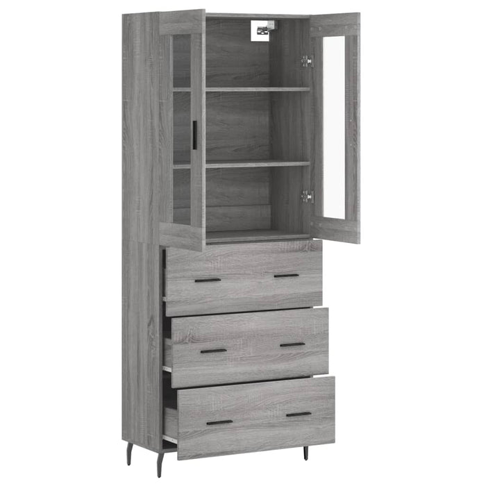 Dulap înalt, gri sonoma, 69,5x34x180 cm, lemn compozit - WALTI WALTI