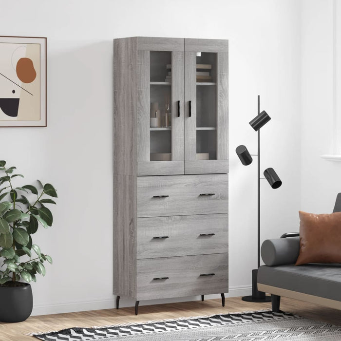 Dulap înalt, gri sonoma, 69,5x34x180 cm, lemn compozit - WALTI WALTI
