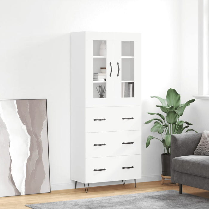 Dulap înalt, alb, 69,5x34x180 cm, lemn compozit - WALTI WALTI