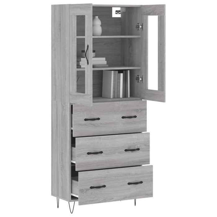 Dulap înalt, gri sonoma, 69,5x34x180 cm, lemn compozit - WALTI WALTI