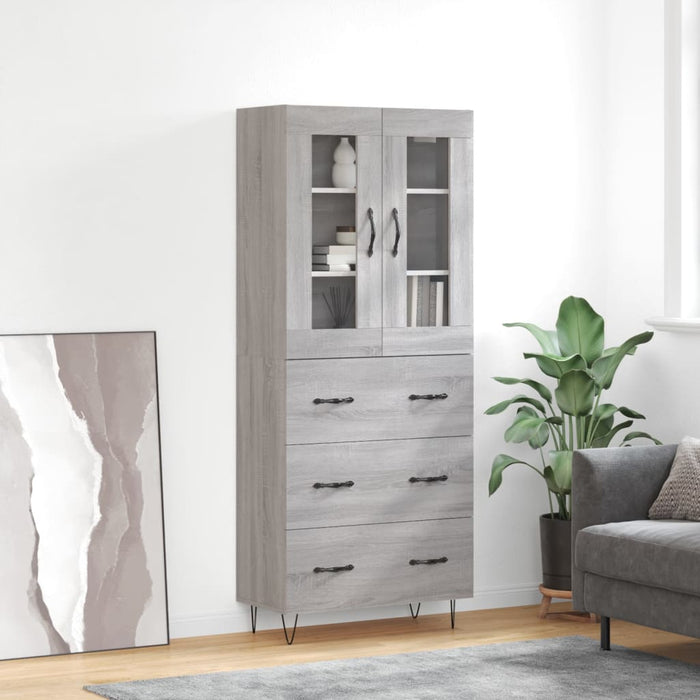 Dulap înalt, gri sonoma, 69,5x34x180 cm, lemn compozit - WALTI WALTI