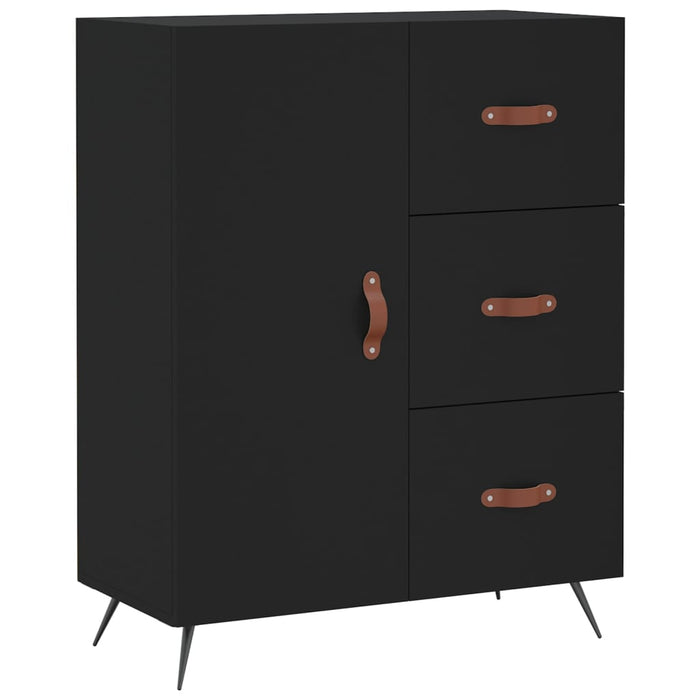 Dulap înalt, negru, 69,5x34x180 cm, lemn compozit WALTI