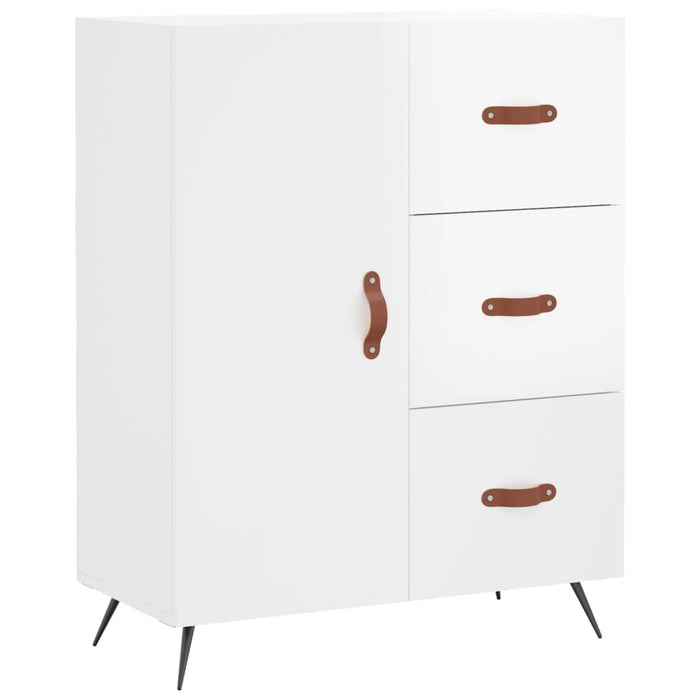Dulap înalt, alb extralucios, 69,5x34x180 cm, lemn compozit WALTI